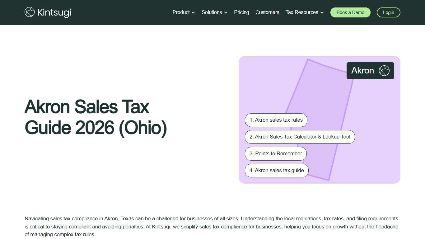 Akron, Ohio Sales Tax 2026 Guide: Rates & Filing Tips